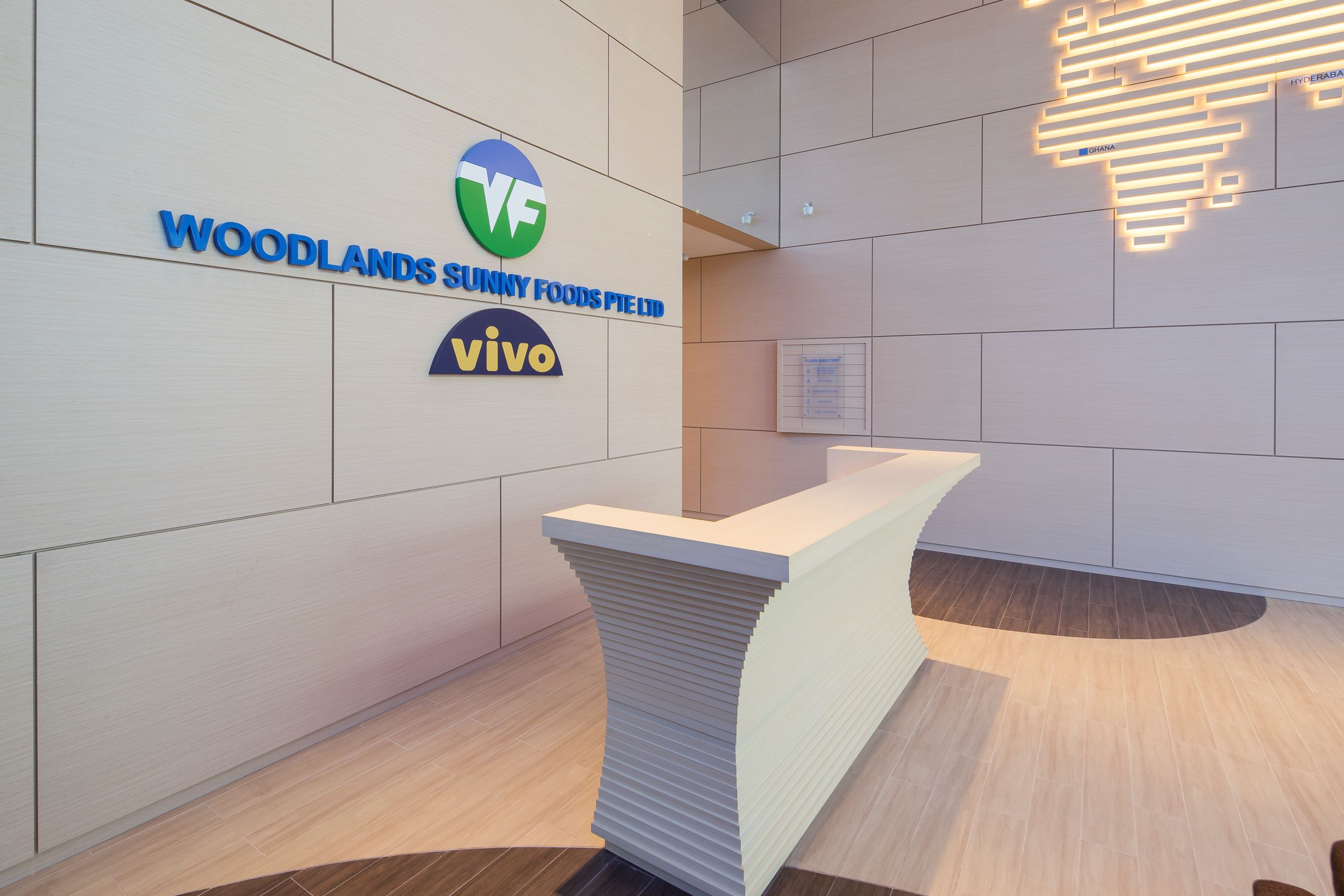 Woodlands Sunny Foods Office Reception Table Design
