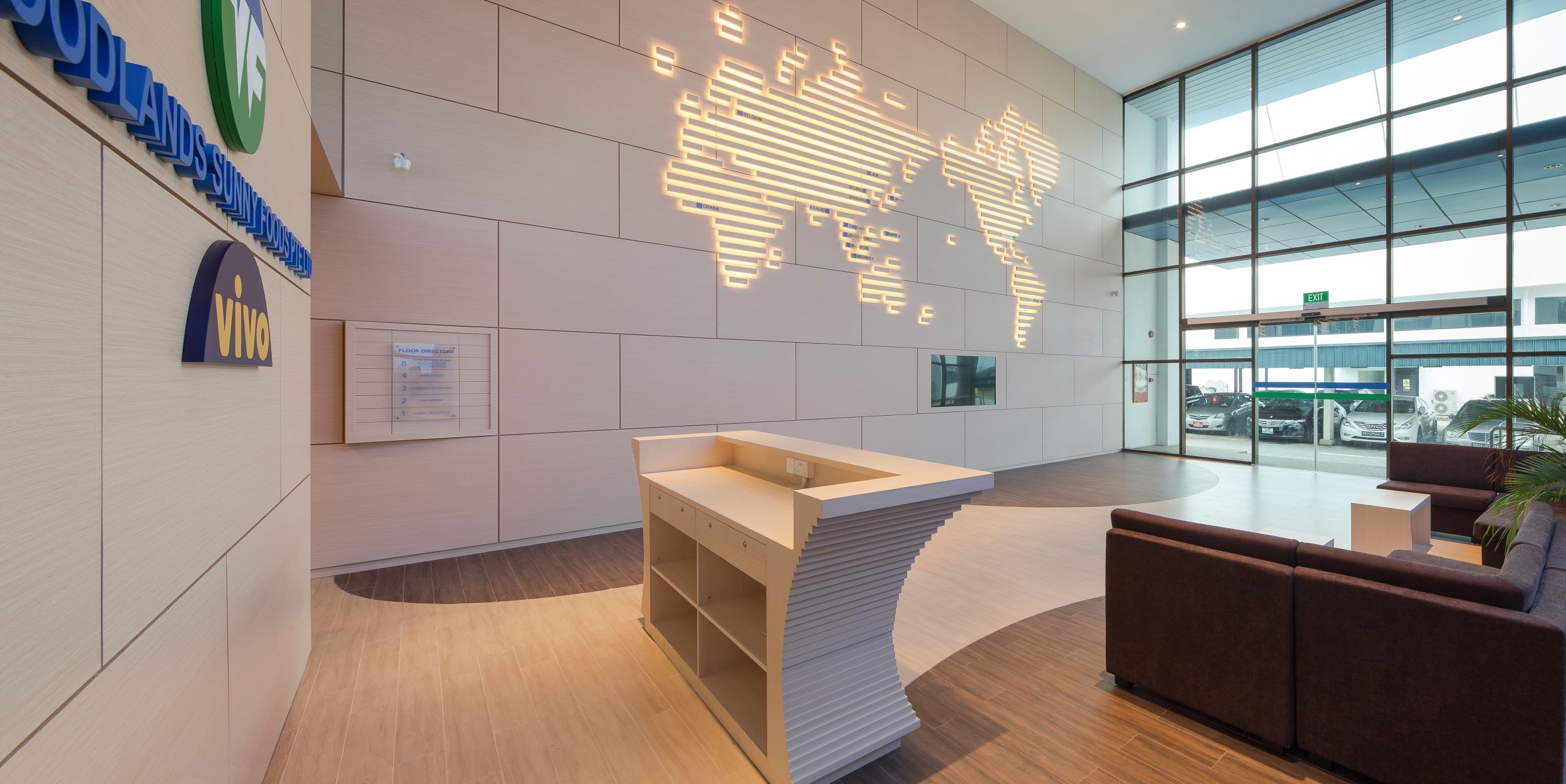 Woodlands Sunny Foods Vivo Office Reception Area Interior Design